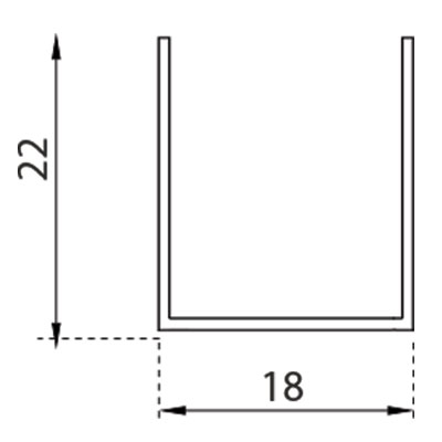 GU22 guida in ferro zincato (8/10) mm 22x18