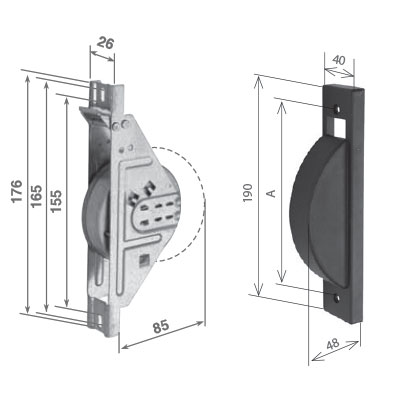Avvolgitore Sigma R8 cod 028SR821 avvolgitore Sigma R8 mt 8 c/placca nera 165 mm