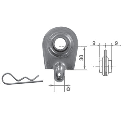 Cuscinetto a sfere s/zanca cod 110C0020 cuscinetto tipo E gambo Ø 12 mm