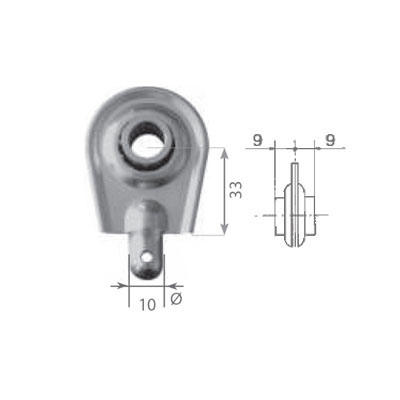 Cuscinetto a sfere s/zanca cod 110C0020 cuscinetto tipo E gambo Ø 12 mm