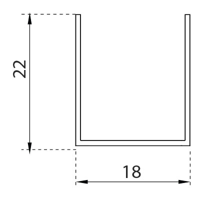 GU22 guida in ferro zincato (8/10)  mm 22x18