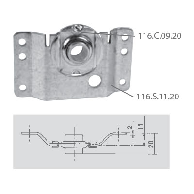 Kit supporto a cassonetto con cuscinetto sfilabile cod 116K1120 supporto a cassonetto 