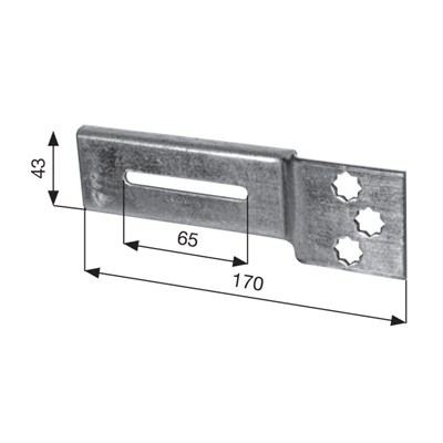 Parte a squadro A=50 mm B=10mm cod 117VSQ20 parte verticale