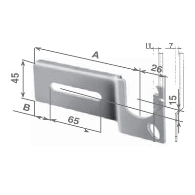 Mensola per supporto verticale/squadro cod 117D1120 mensola per supporto DX