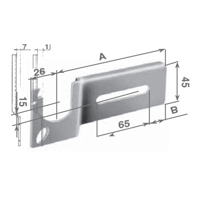 Mensola per supporto verticale/squadro cod 117S1120 mensola per supporto SX