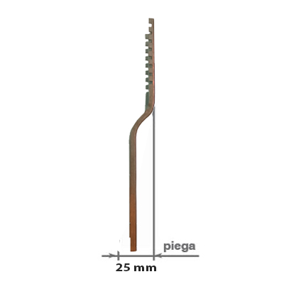 Parte verticale cod 117V0220 parte verticale piega 25 mm