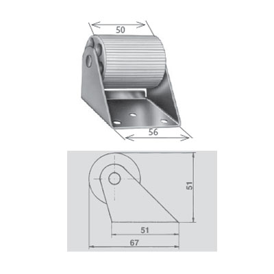 Rullino di rinvio fisso (50 mm) cod 220M0020 rullino di rinvio fisso