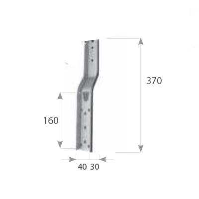 Parte verticale cod 117V1020 parte verticale piega 100 mm