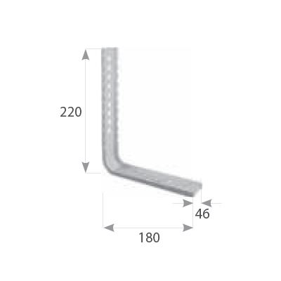 Parte verticale cod 117V0220 parte verticale piega 25 mm