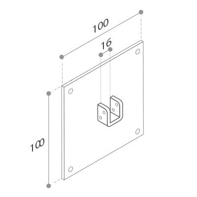 Supporto 58 piastra con sella foro quadro 16 cod S556012