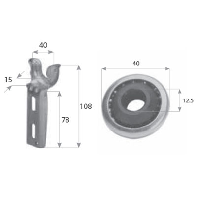 Kit supporto a cassonetto con cuscinetto sfilabile cod 116K1120 supporto a cassonetto
