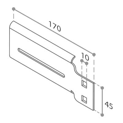 Supporto 45 mensola ambidestra con foro quadro 10 cod 117ASA20