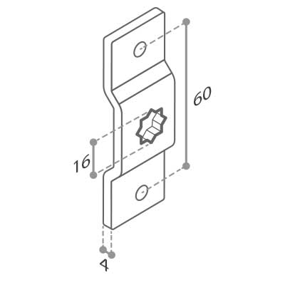 Supporto 58 parete con foro stella 16 cod S556040