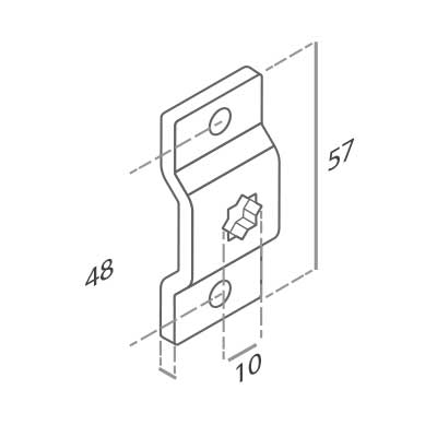 Supporto 45 parete con foro stella 10 cod S456038