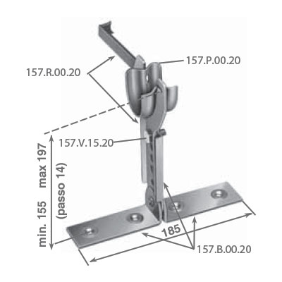 Supporto orientabile a bifora con cuscinetti cod 157S0020 supporto a bifora con cuscinetti